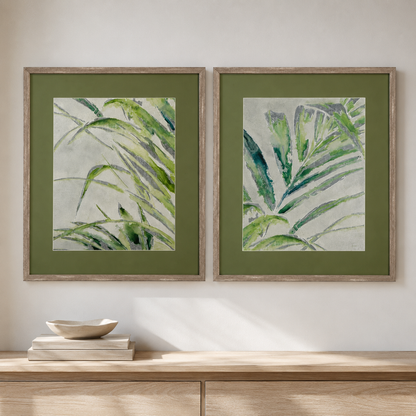 Green Palm Framed Print s/2 - Main