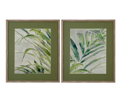Green Palm Framed Print s/2 - Straight On