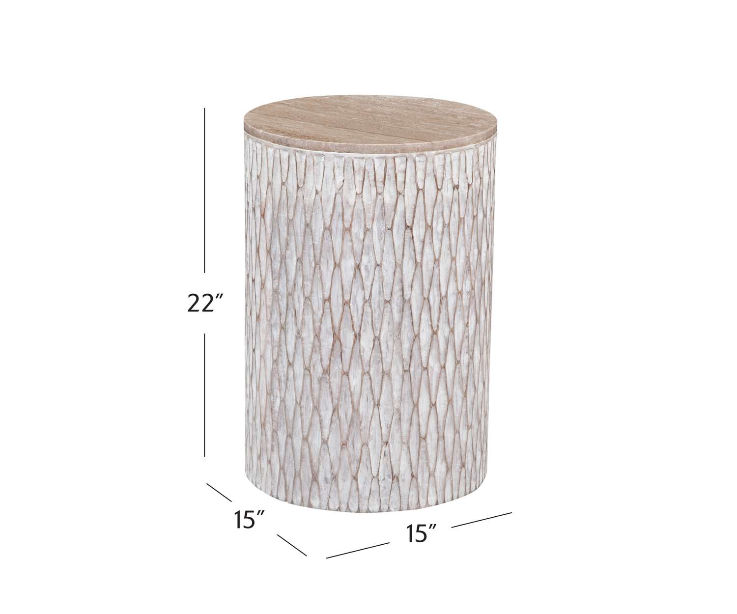 Lorenzo Accent Table - Dimensional