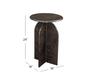 Abbey Brown Accent Table - Dimensional