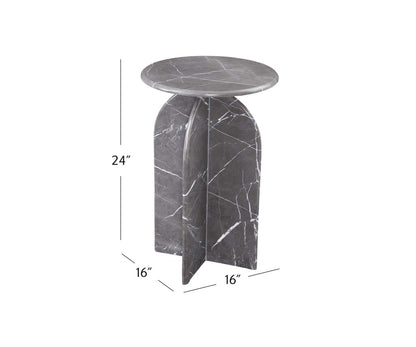 Abbey Gray Accent Table - Dimensional