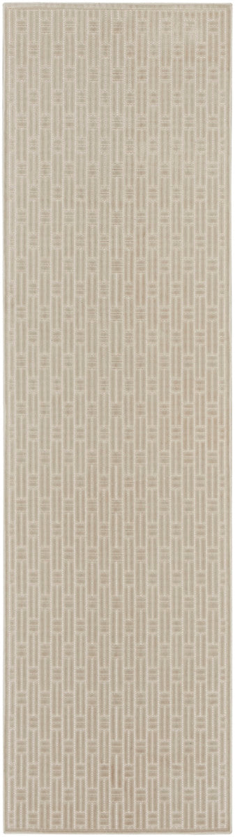 Nourison Charm Silver & Ivory Pet Friendly Machine Washable Rug - 2'2" x 8'