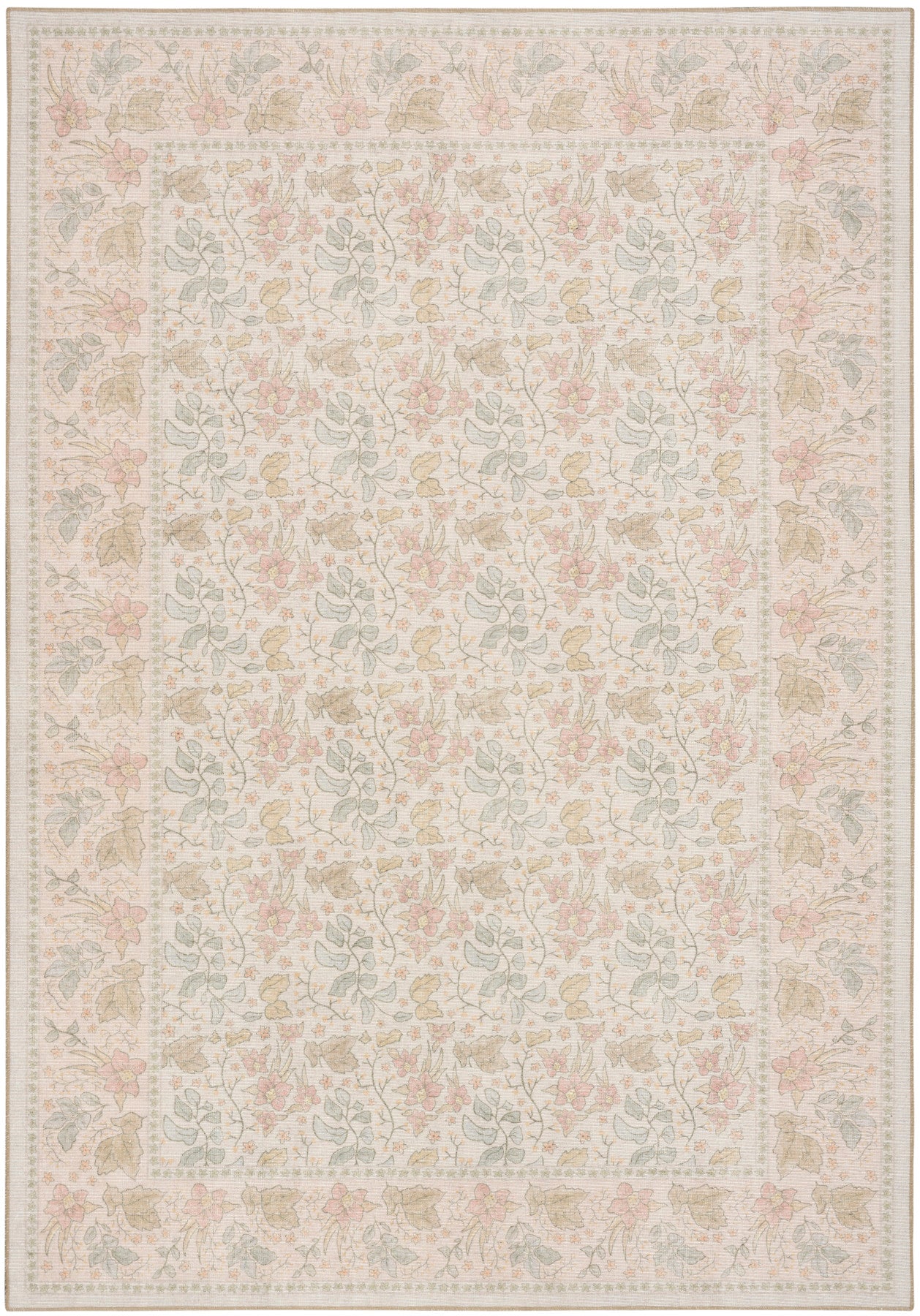 Nourison Botanical Beige & Multicolor Machine Washable Rug - Main