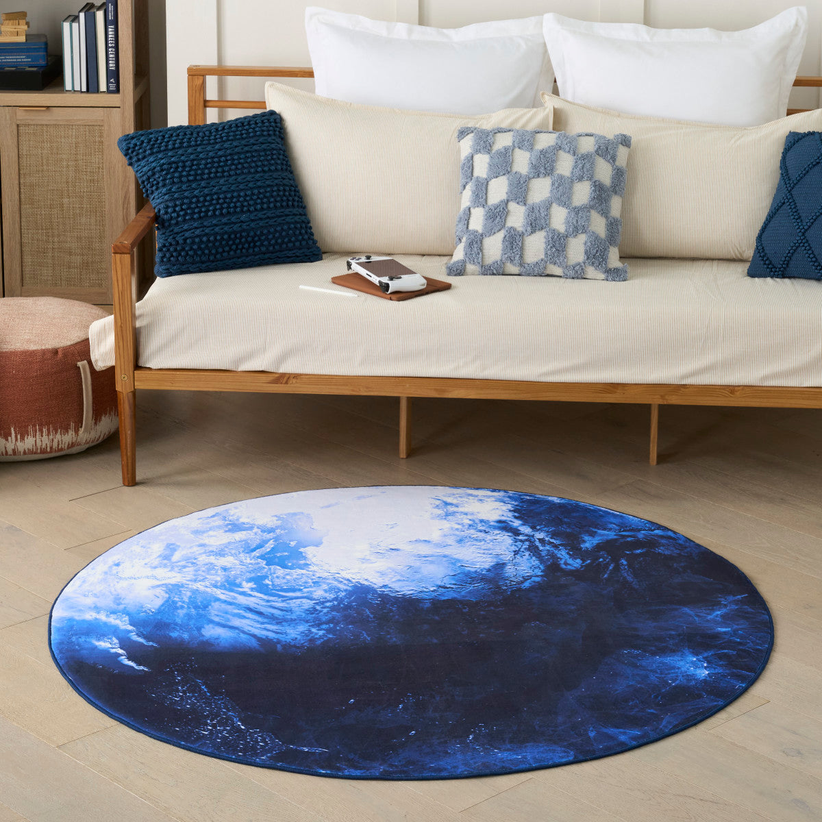 Nourison Imagination Blue Machine Washable Rug - Room Scene