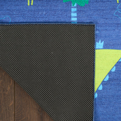 Nourison Imagination Navy & Multicolor Machine Washable Rug - Corner