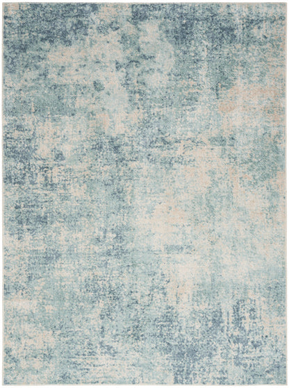 Nourison Astra Blue & Ivory Pet Friendly Machine Washable Rug - 5'3" x 7'