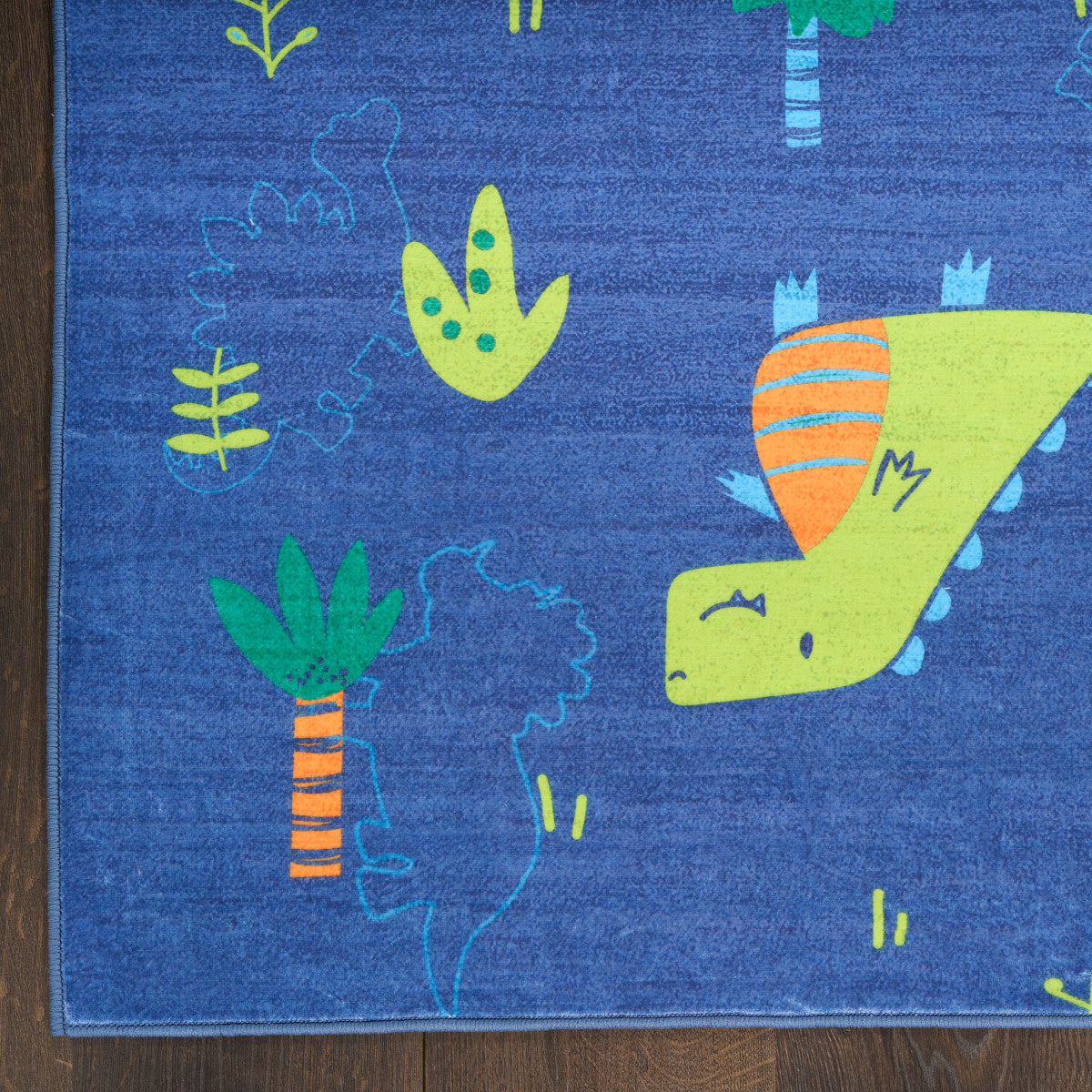 Nourison Imagination Navy & Multicolor Machine Washable Rug - Corner