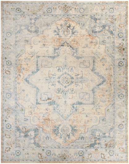 Nourison Astra Beige & Blue Pet Friendly Machine Washable Rug - Main