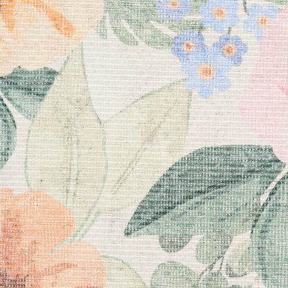 Nourison Botanical Ivory & Multicolor Machine Washable Rug - Swatch