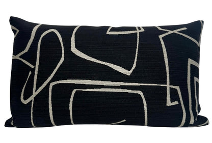 Abstract Pillow in Black