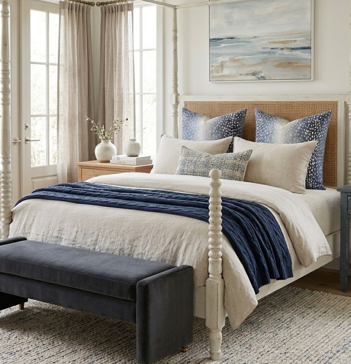 Antelope Pillow in Navy Blue