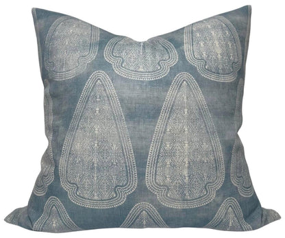 Artemis Distressed Pillow in Lake Blue