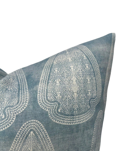 Artemis Distressed Pillow in Lake Blue