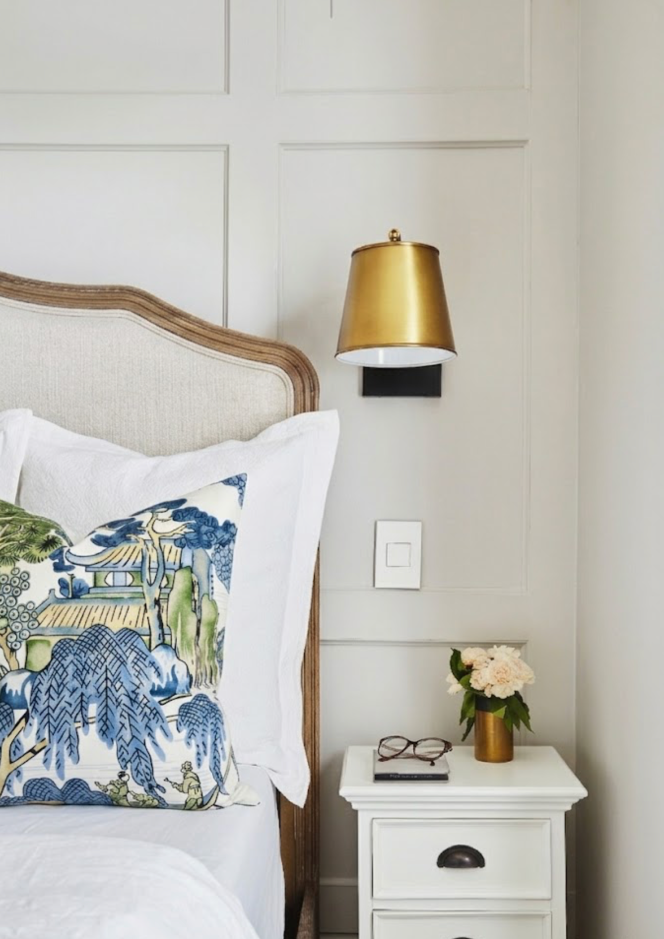 Asian Scenic Pillow in Blue and Green