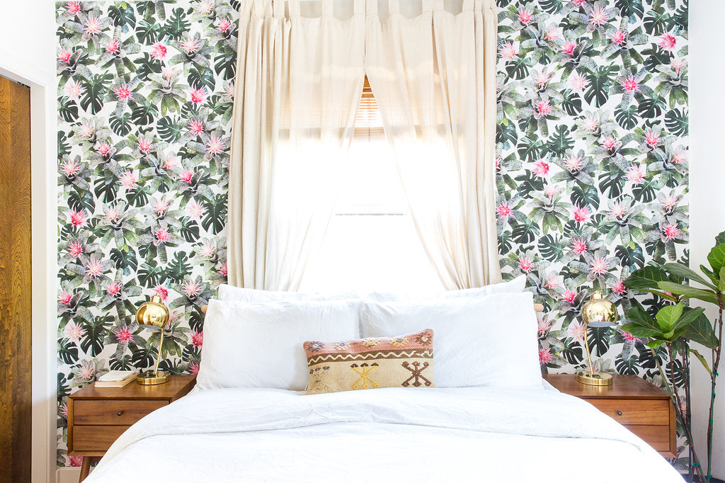 Rad Bromeliad Wallpaper - White