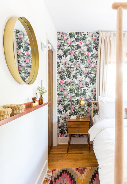 Rad Bromeliad Wallpaper - White