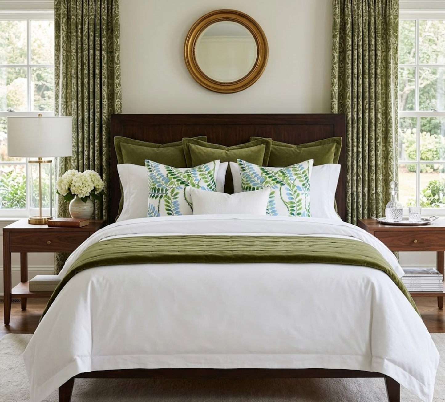 Augusta Pillow in Blue Green