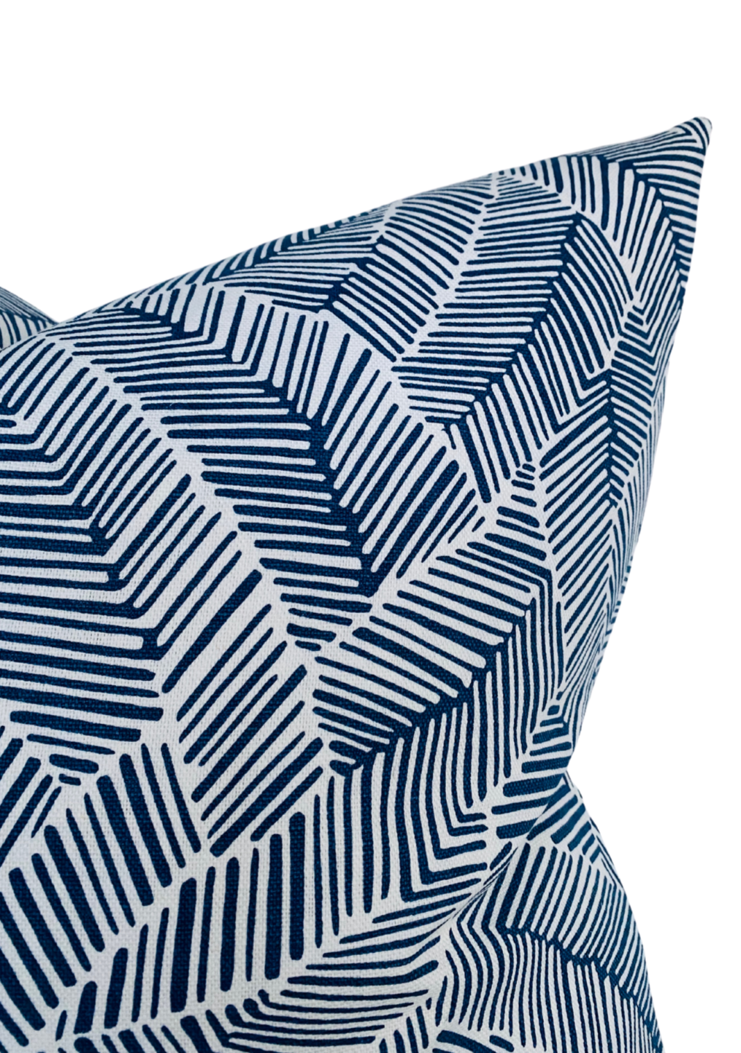 Abstract Leaf Pillow in Navy Blue