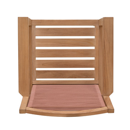 Agate Teak and Rope Armchair - Terracotta