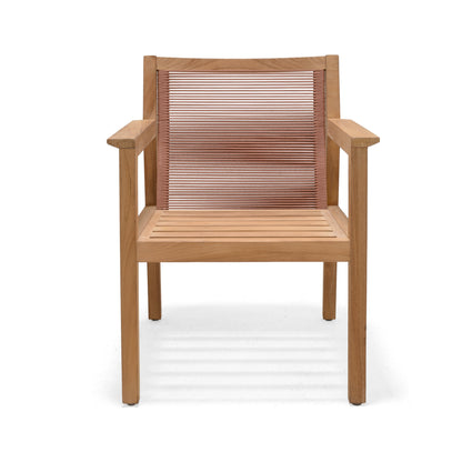 Agate Teak and Rope Armchair - Terracotta