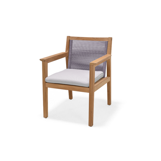 Agate Teak and Rope Armchair - Taupe