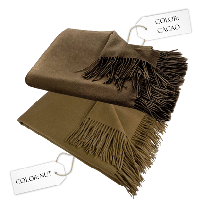Amar Nut Camel Wool Throw Blanket