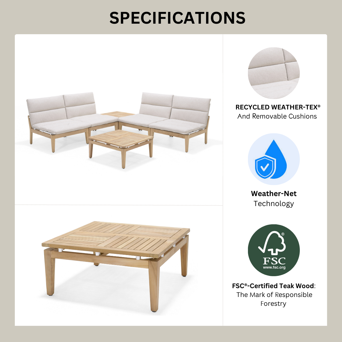 Arno 3pc Bistro Set - Light