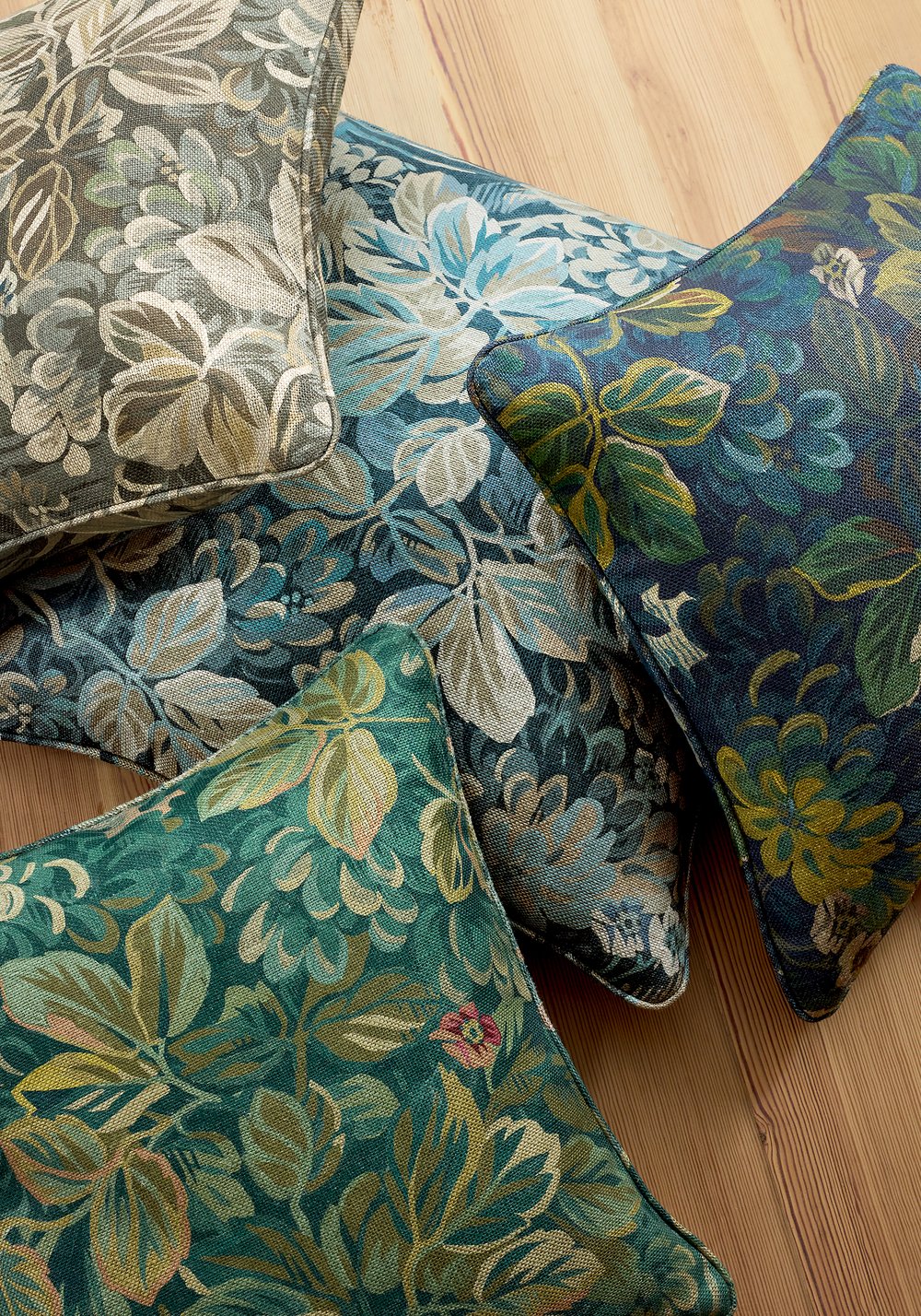 Night Garden Pillow in Midnight Blue