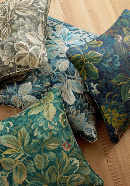 Night Garden Pillow in Midnight Blue