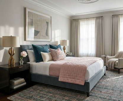 Cairo Pillow in Pink and Coral