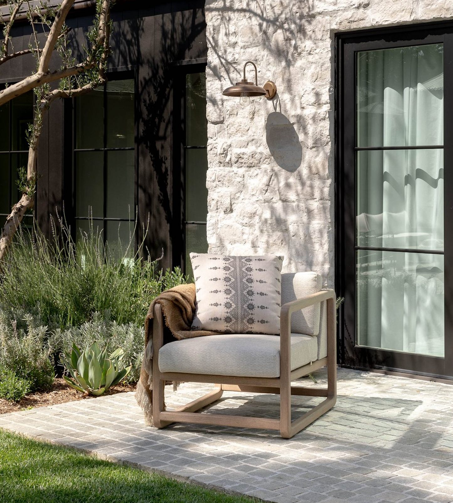 Carmania Pillow in Charcoal, Indoor Outdoor Pillows