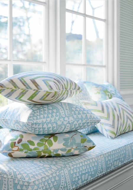 Chamomile Pillow in Spa Blue