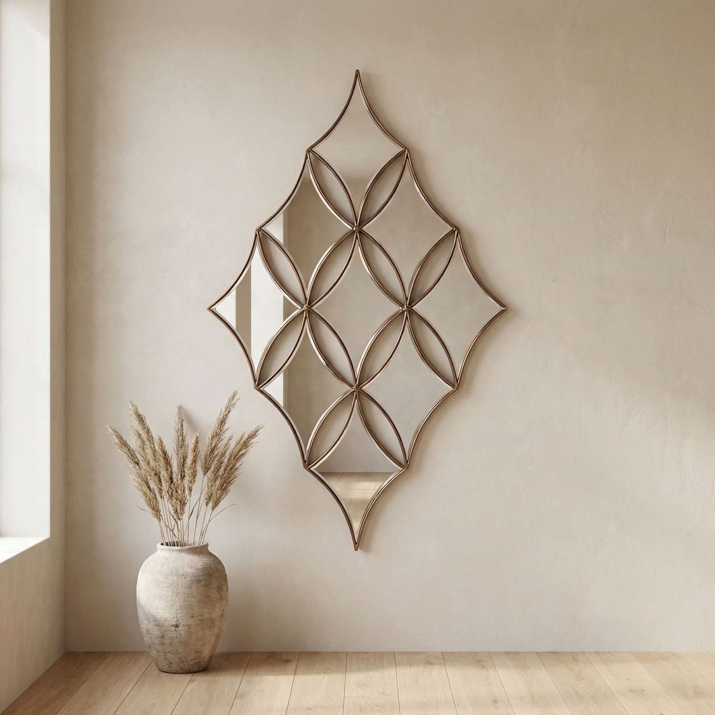 Channing 48" Diamond Accent Wall Mirror with Metallic Frame - Main
