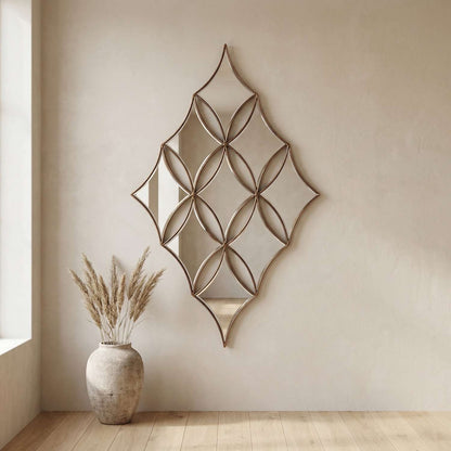 Channing 48" Diamond Accent Wall Mirror with Metallic Frame - Main