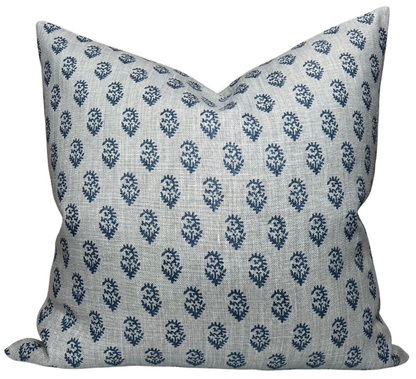 Rajmata Tonal Pillow in Mist Indigo/Blue