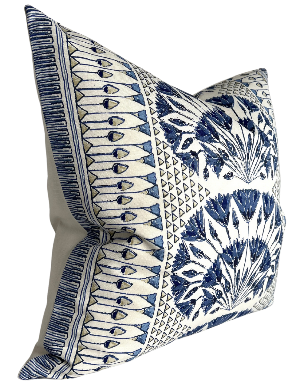 Cairo Pillow in Blue and White