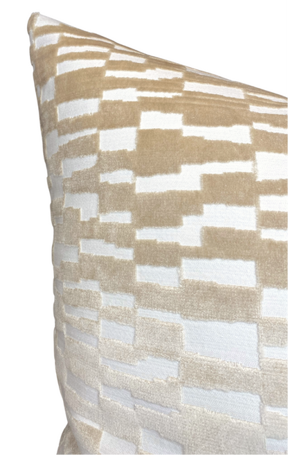 Mod Velvet Pillow in Tan Brown
