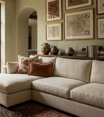 Desert Floral Pillow in Ochre