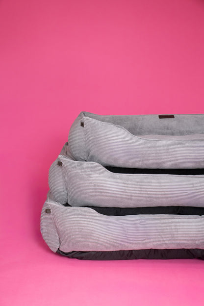 Gray Fancy Corduroy Sleeper Pet Bed