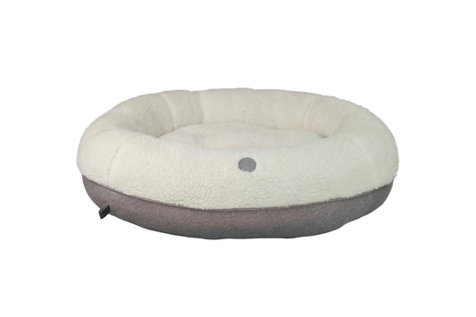 Furry Beige Donut Pet Bed