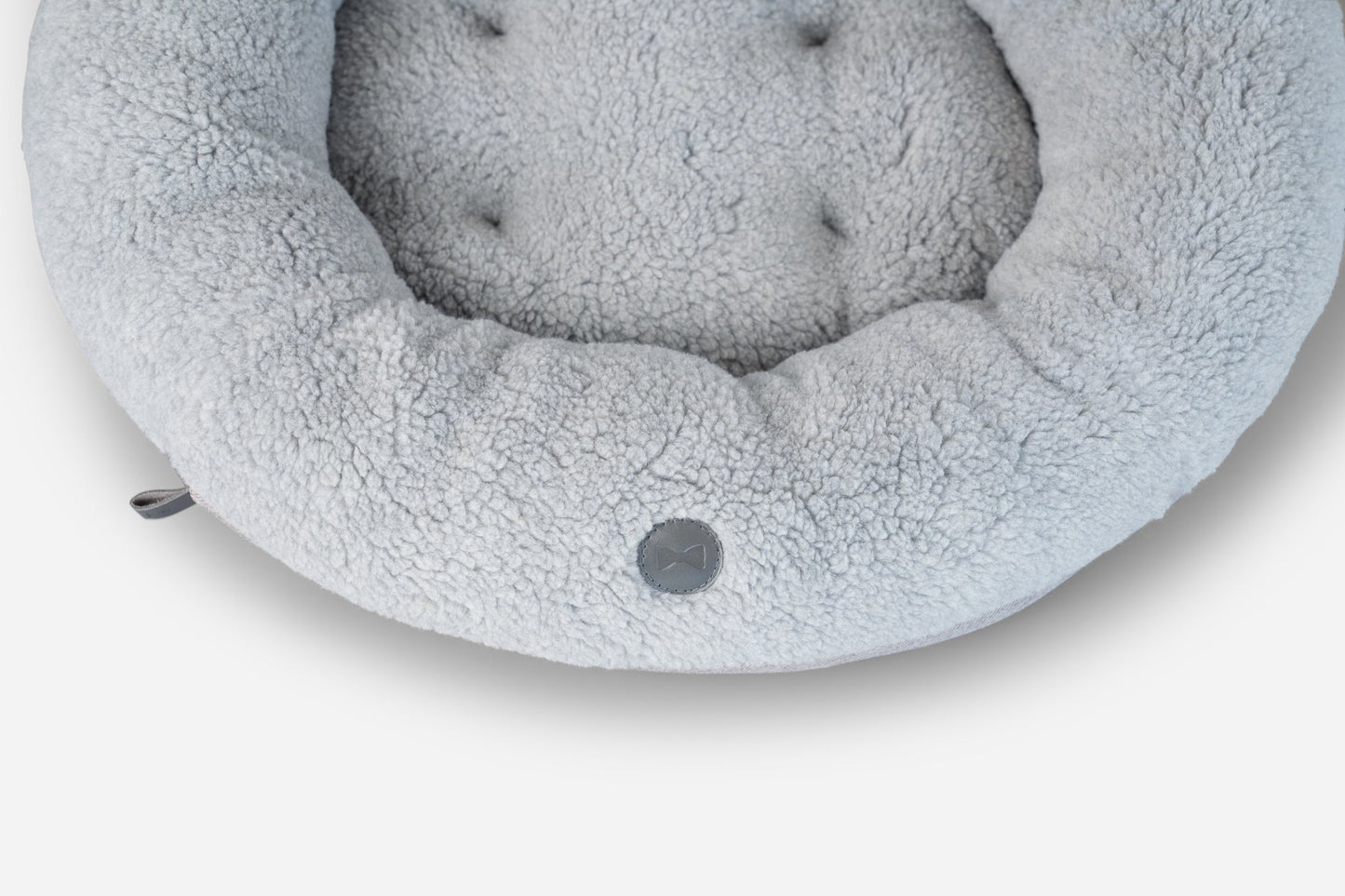 Furry Gray Donut Pet Bed