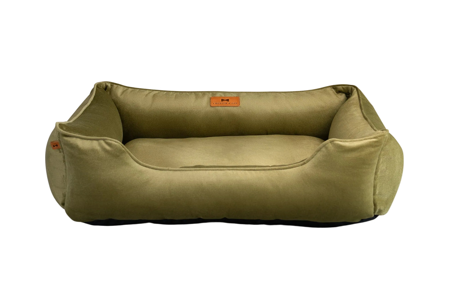 Olive Vibrant Velvet Sleeper Pet Bed