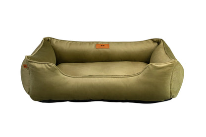 Olive Vibrant Velvet Sleeper Pet Bed