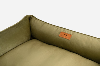 Olive Vibrant Velvet Sleeper Pet Bed