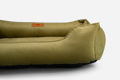 Olive Vibrant Velvet Sleeper Pet Bed