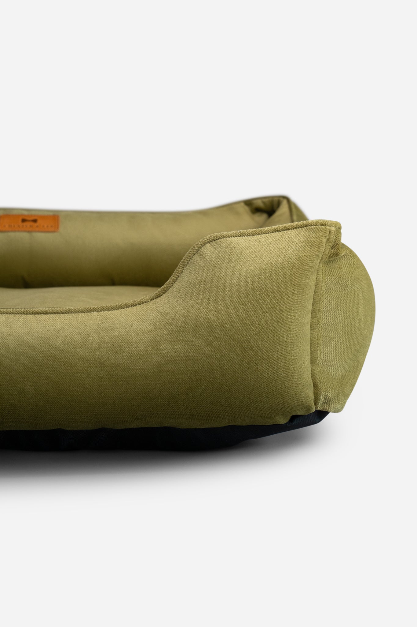 Olive Vibrant Velvet Sleeper Pet Bed
