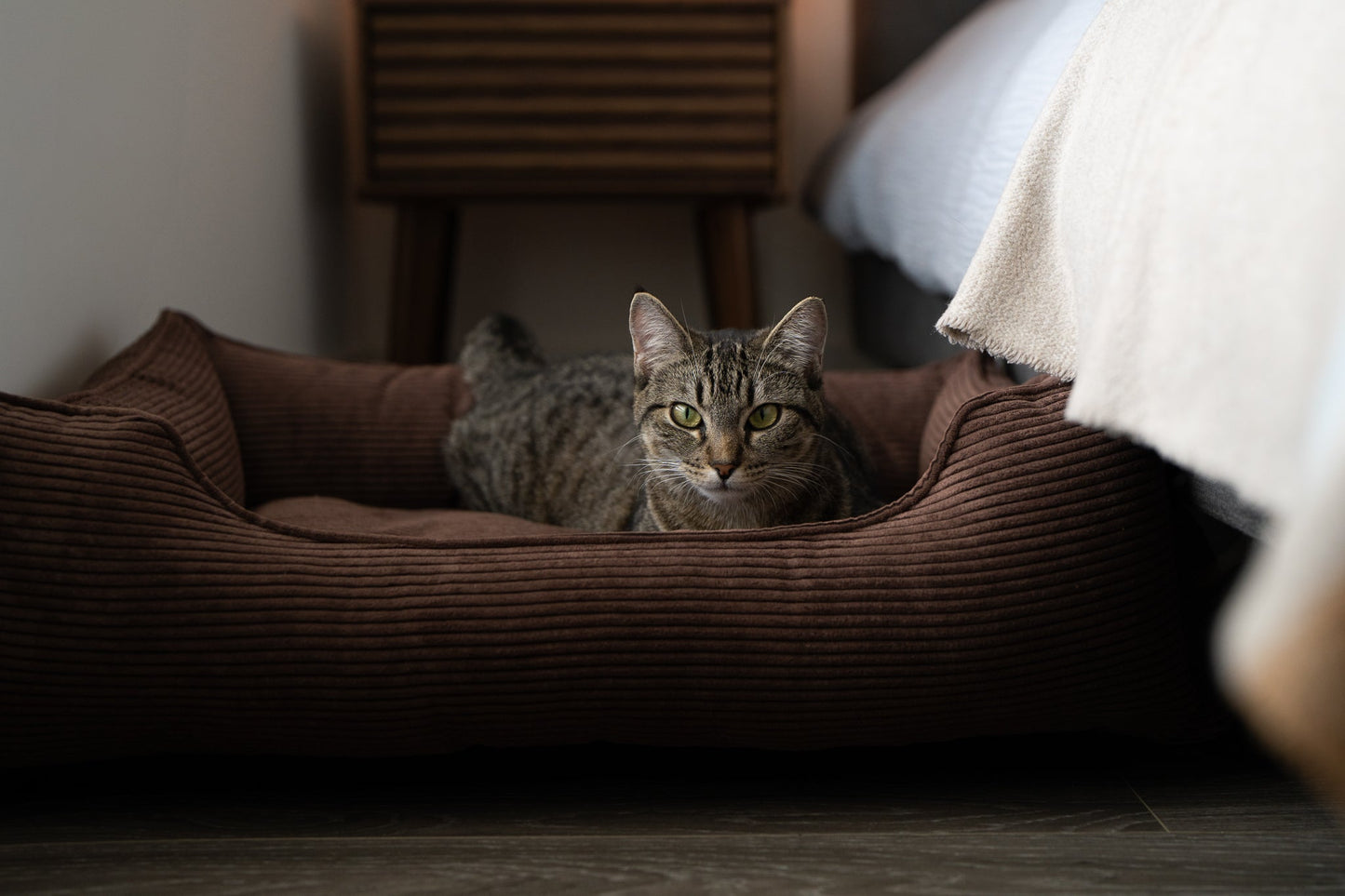 Brown Fancy Corduroy Sleeper Pet Bed