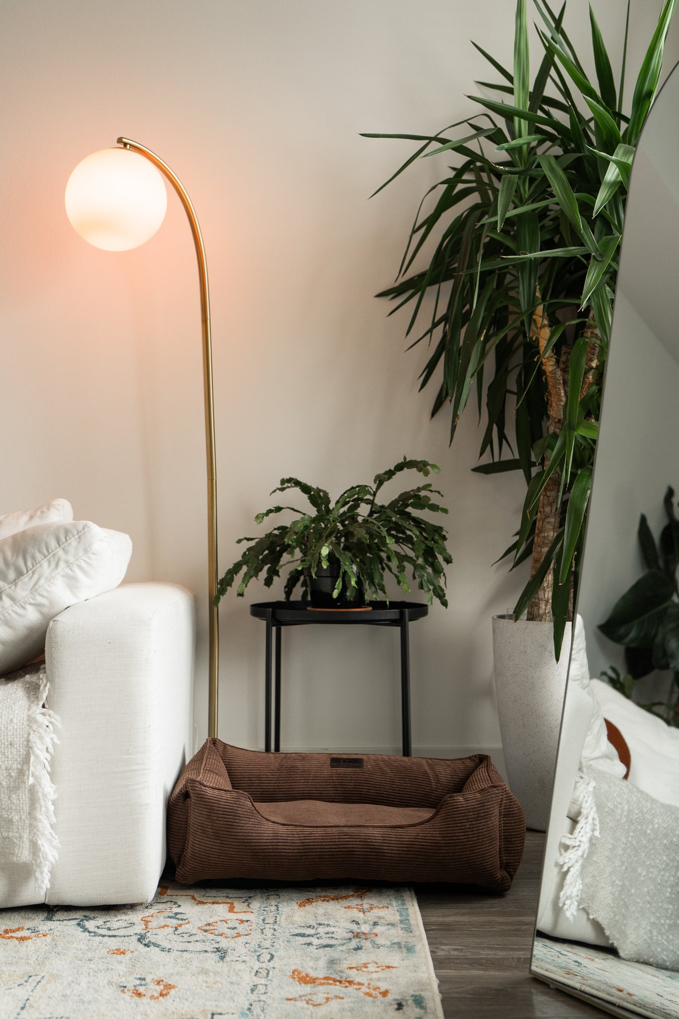 Brown Fancy Corduroy Sleeper Pet Bed