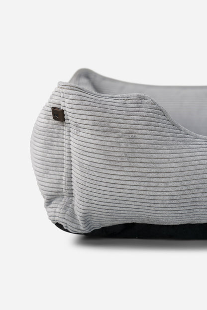 Gray Fancy Corduroy Sleeper Pet Bed