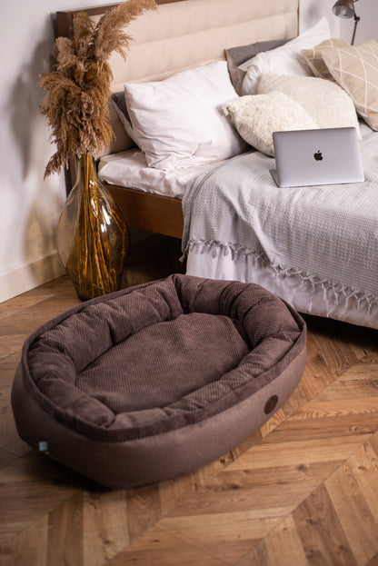 Velvet Cuddly Bagel Pet Bed
